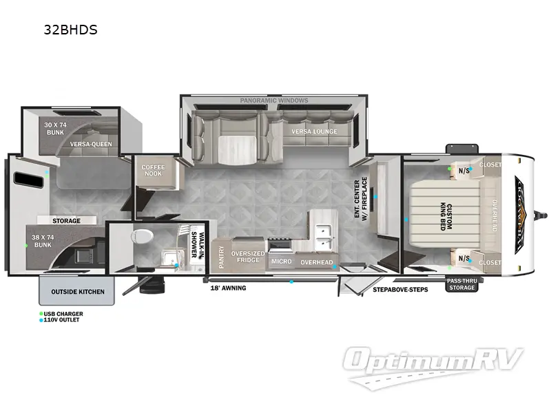 2023 Forest River Wildwood 32BHDS Floorplan Photo