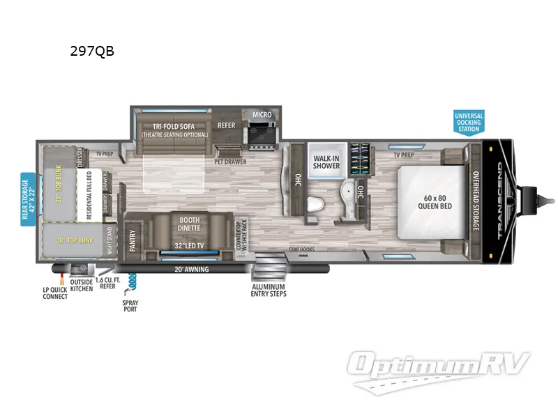 2024 Grand Design Transcend Xplor 297QB RV Floorplan Photo