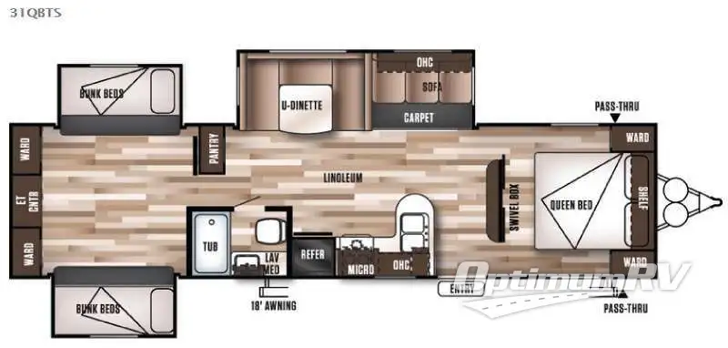2016 Forest River Wildwood 31QBTS Floorplan Photo