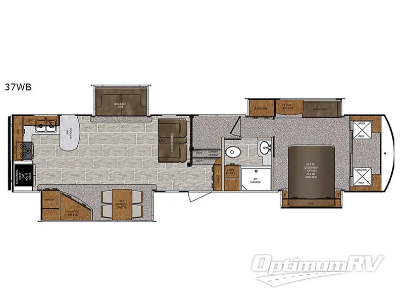 2018 Forest River Wildcat 37WB Floorplan Photo