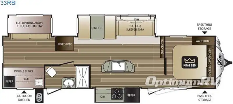 2016 Keystone Cougar X-Lite 33RBI Floorplan Photo