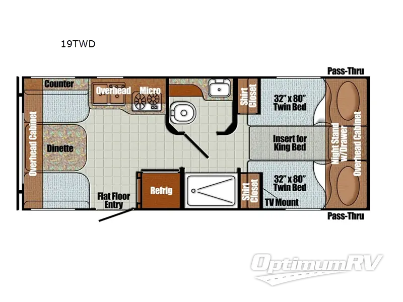 2023 Gulf Stream Vista Cruiser 19TWD Floorplan Photo