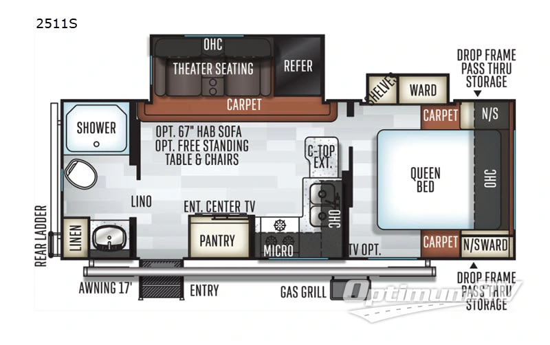 2019 Forest River Rockwood Mini Lite 2511S RV Floorplan Photo
