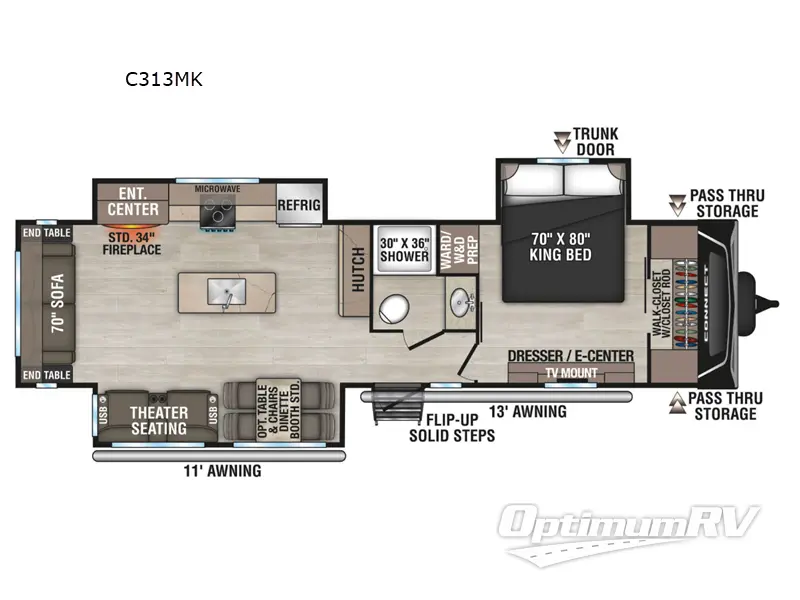 2026 KZ Connect C313MK RV Floorplan Photo