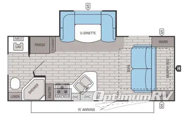 2015 Jayco White Hawk 20MRB RV Floorplan Photo