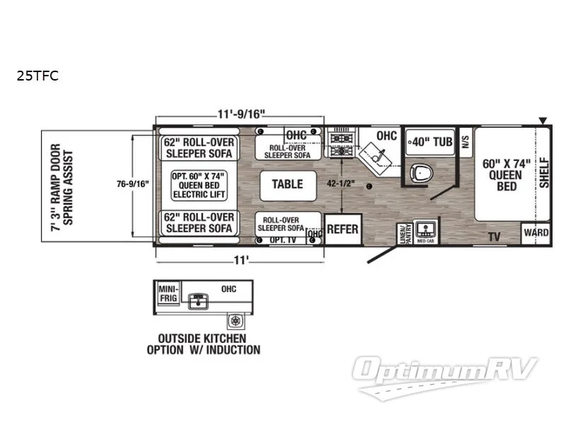2019 Palomino Puma XLE Lite 25TFC Floorplan Photo
