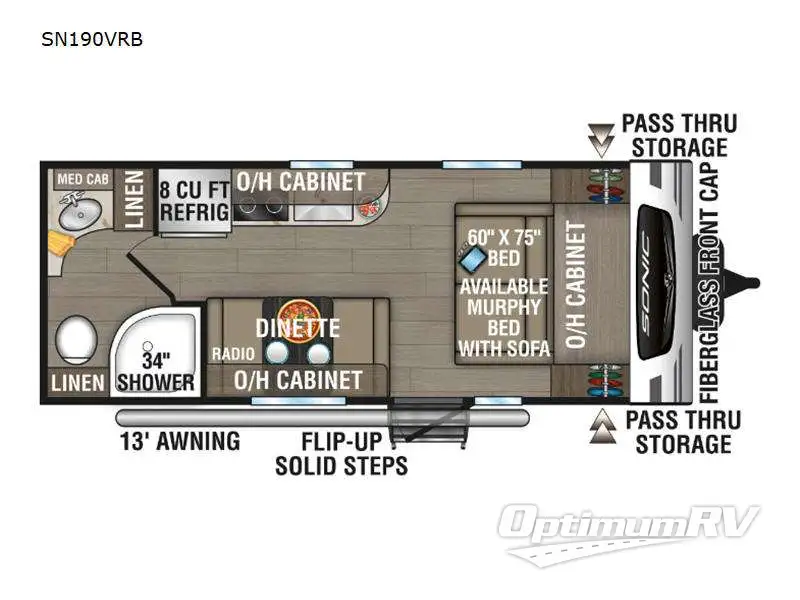 2024 Venture Sonic SN190VRB Floorplan Photo