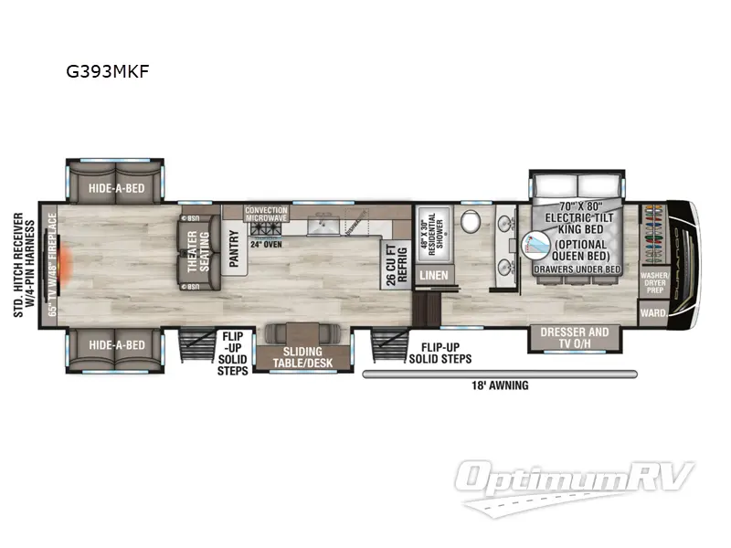 2026 KZ Durango Gold G393MKF Floorplan Photo