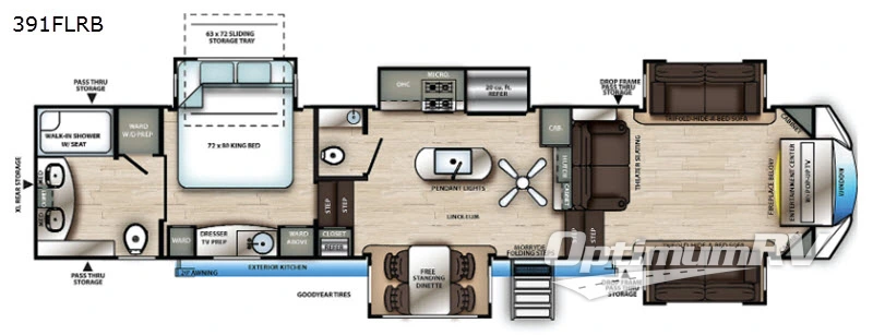 2021 Forest River Sierra 391FLRB Floorplan Photo