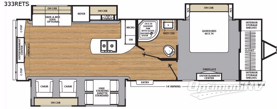 2017 Coachmen Catalina Legacy 333RETS RV Floorplan Photo