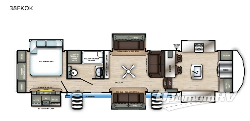 2020 Forest River Sierra 38FKOK RV Floorplan Photo