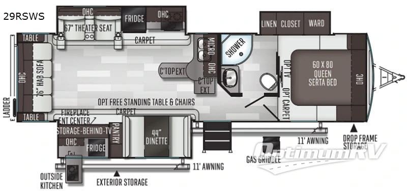 2020 Forest River Flagstaff Super Lite 29RSWS RV Floorplan Photo