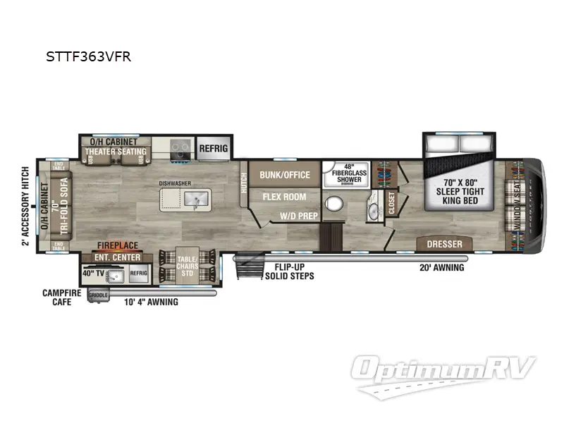 2026 Venture SportTrek Touring Edition STTF363VFR RV Floorplan Photo