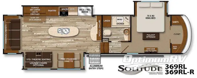 2016 Grand Design Solitude 369RL Floorplan Photo