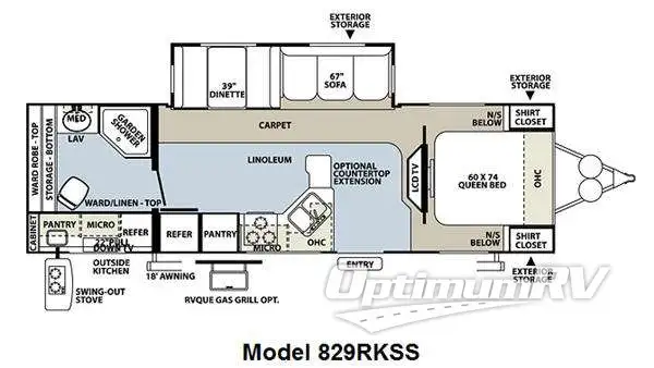 2011 Forest River Flagstaff Classic Super Lite 829RKSS Floorplan Photo
