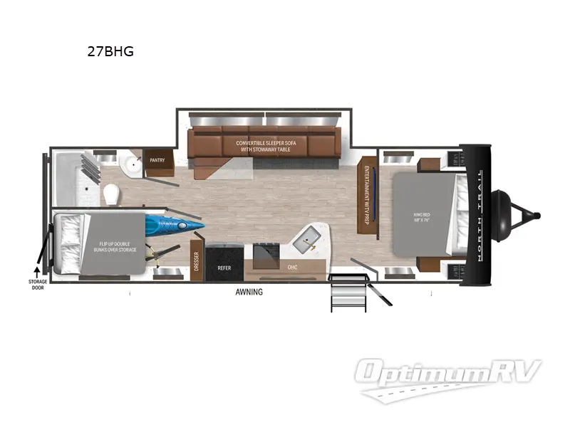 2024 Heartland North Trail 27BHG Floorplan Photo