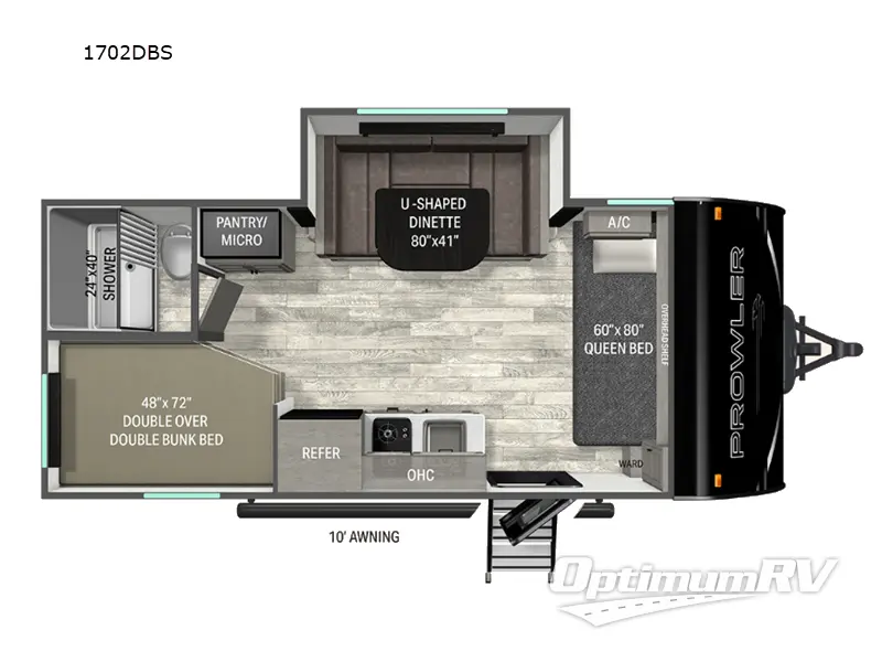 2026 Heartland Prowler 1702DBS RV Floorplan Photo