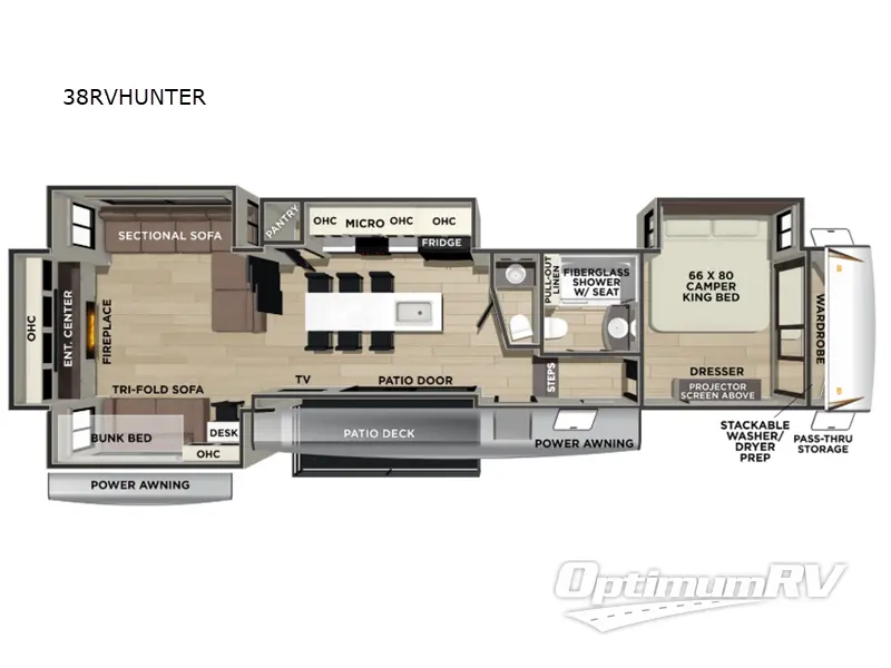 2026 Forest River Cherokee Sabre 38RVHUNTER Floorplan Photo