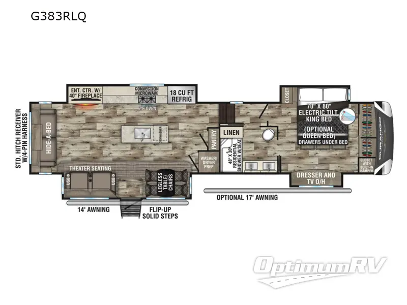 2022 KZ Durango Gold G383RLQ RV Floorplan Photo