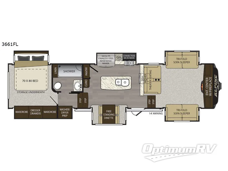2017 Keystone alpine 3661FL Floorplan Photo