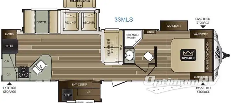 2016 Keystone Cougar X-Lite 33MLS Floorplan Photo