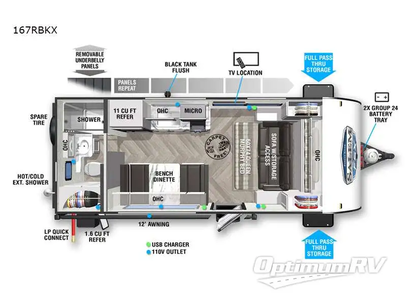 2021 Forest River Salem FSX 167RBKX RV Floorplan Photo