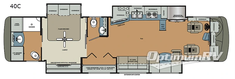 2018 Forest River Berkshire XL 40C Floorplan Photo
