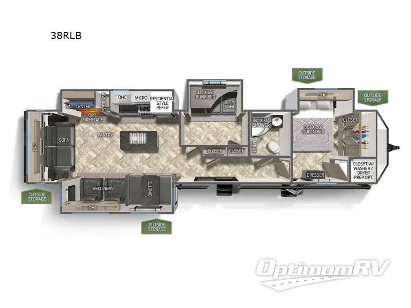 2023 Palomino Puma Destination 38RLB Floorplan Photo
