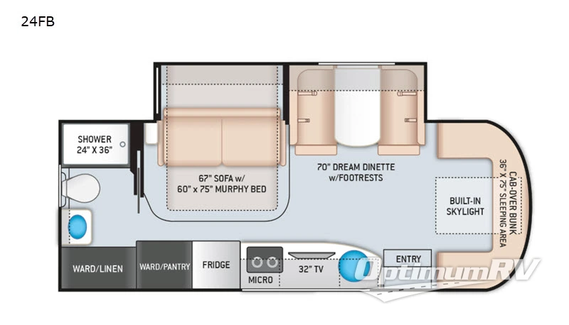 2020 Thor Tiburon Sprinter 24FB Floorplan Photo