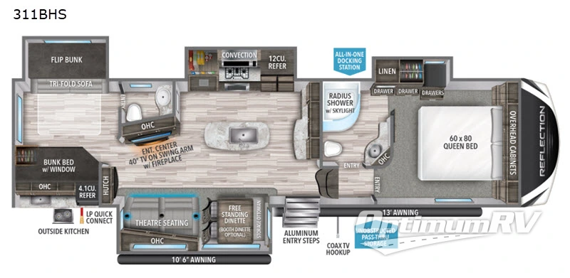2020 Grand Design Reflection 311BHS Floorplan Photo