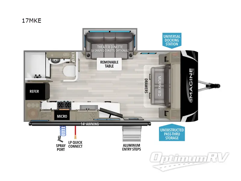 2024 Grand Design Imagine XLS 17MKE Floorplan Photo