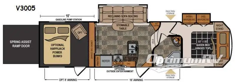 2016 Dutchmen Voltage V-Series V3005 RV Floorplan Photo