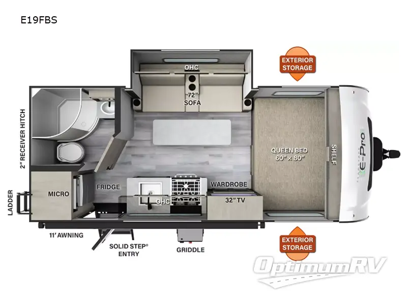2023 Forest River Flagstaff E-Pro E19FBS Floorplan Photo