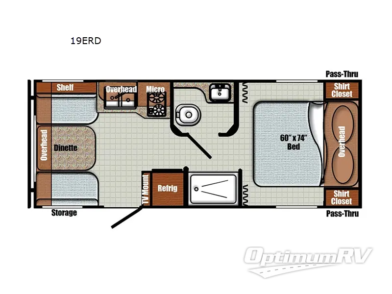2024 Gulf Stream Vintage Cruiser 19ERD Floorplan Photo