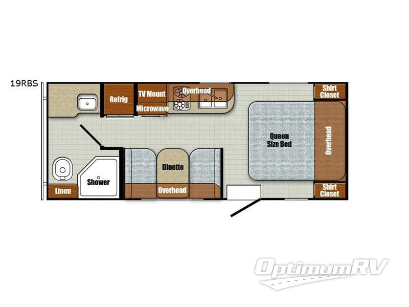 2017 Gulf Stream Vintage Cruiser 19RBS RV Floorplan Photo