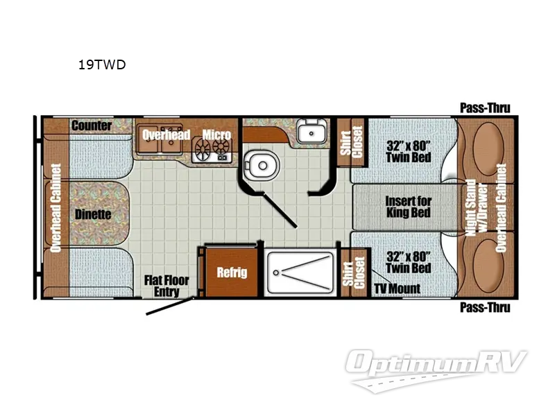 2023 Gulf Stream Vintage Cruiser 19TWD Floorplan Photo