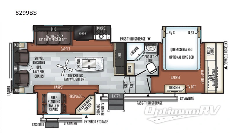 2020 Forest River Rockwood Signature Ultra Lite 8299BS Floorplan Photo