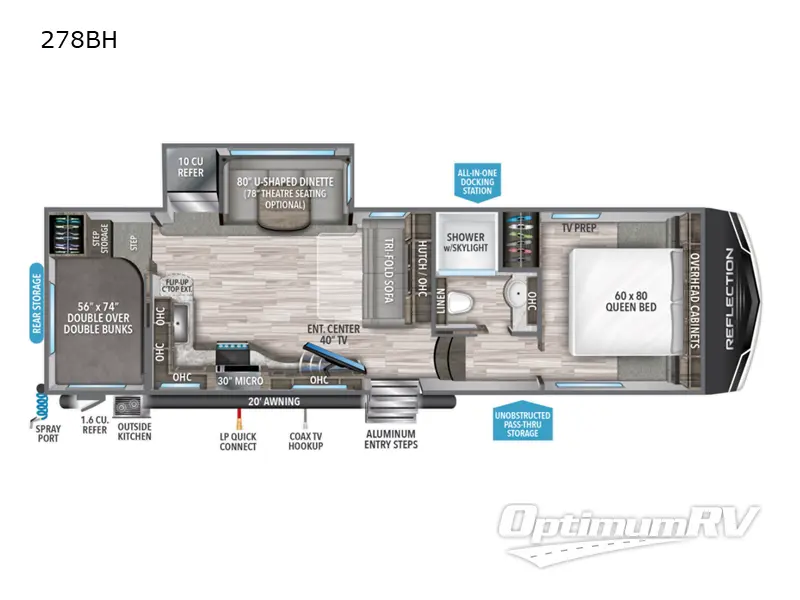 2022 Grand Design Reflection 150 Series 278BH Floorplan Photo