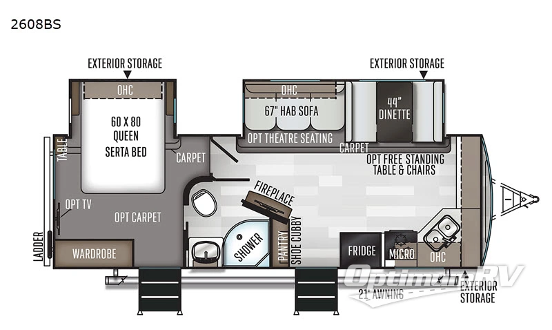 2020 Forest River Rockwood Ultra Lite 2608BS Floorplan Photo