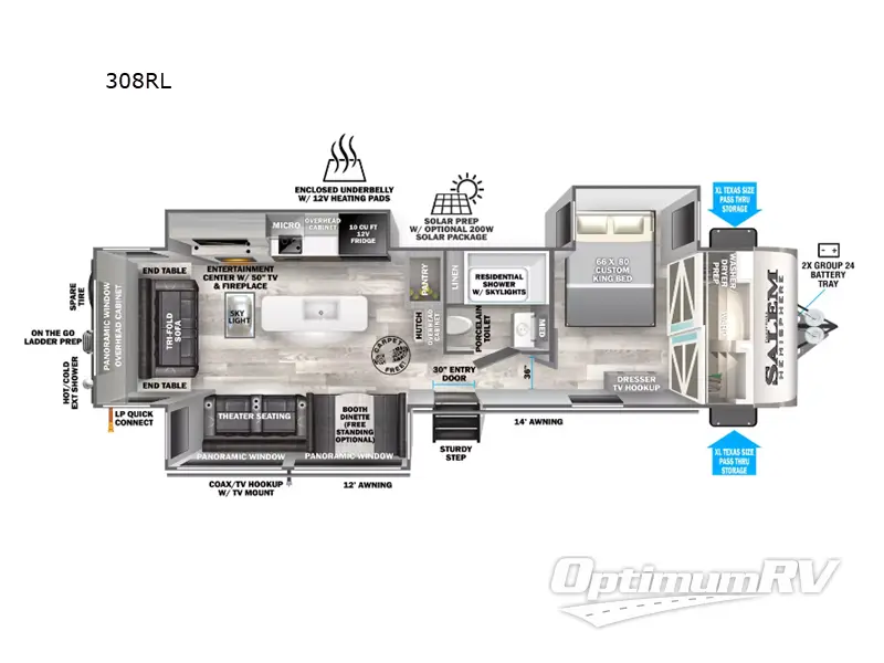 2023 Forest River Salem Hemisphere 308RL Floorplan Photo