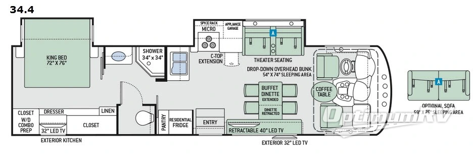 2017 Thor Miramar 34.4 Floorplan Photo