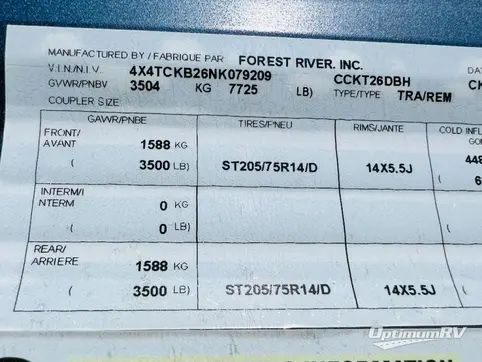 2022 Forest River Cherokee Grey Wolf 26DBH RV Floorplan Photo