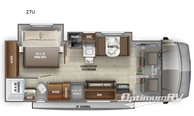 2021 Jayco Greyhawk 27U Floorplan Photo