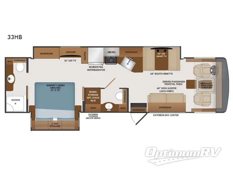 2021 Fleetwood Fortis 33HB Floorplan Photo