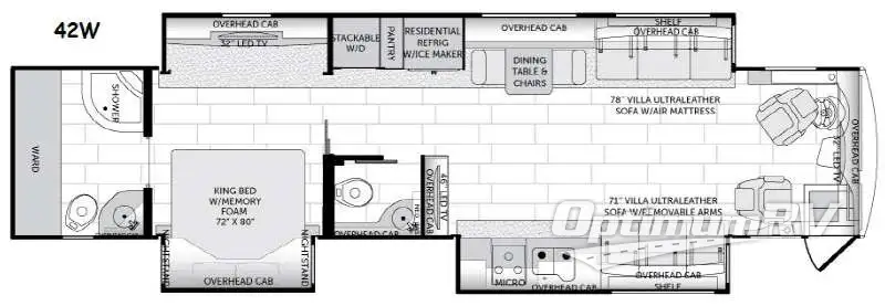 2015 American Coach American Revolution 42W Floorplan Photo