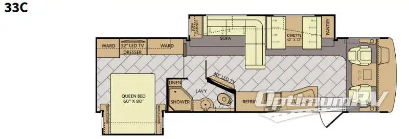 2016 Fleetwood Bounder 33C Floorplan Photo