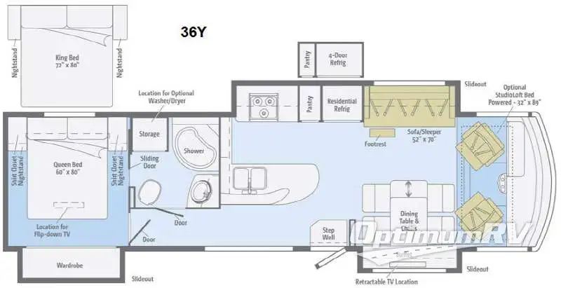 2016 Winnebago Vista LX 36Y RV Floorplan Photo
