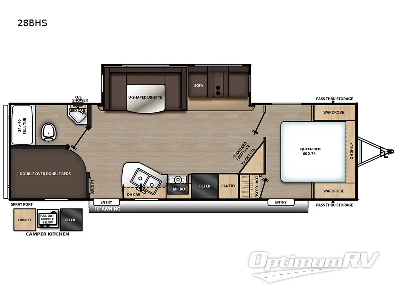 2022 Forest River Aurora 28BHS Floorplan Photo