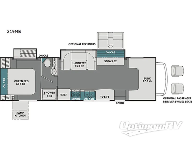2019 Coachmen Leprechaun 319MB Ford 450 Floorplan Photo