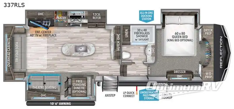 2021 Grand Design Reflection 337RLS Floorplan Photo